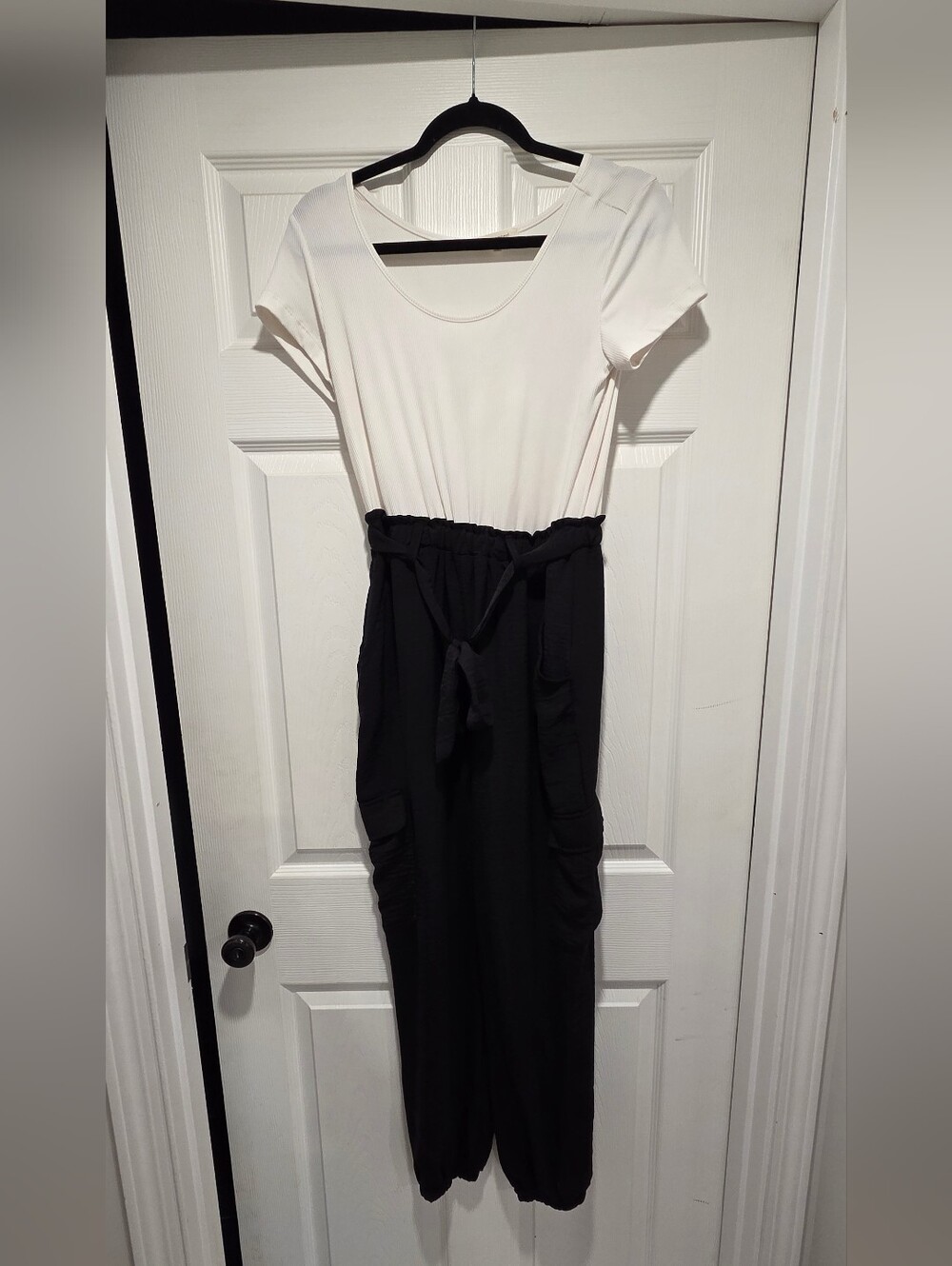Women’s Two-Tone White & Black Dress Jumpsuit